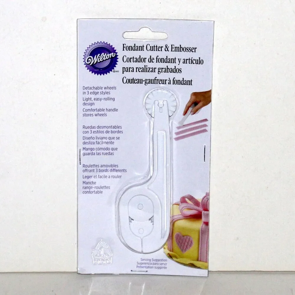Wilton Fondant Cutter & Embosser cake tool 3 styles NEW cake decor plastic